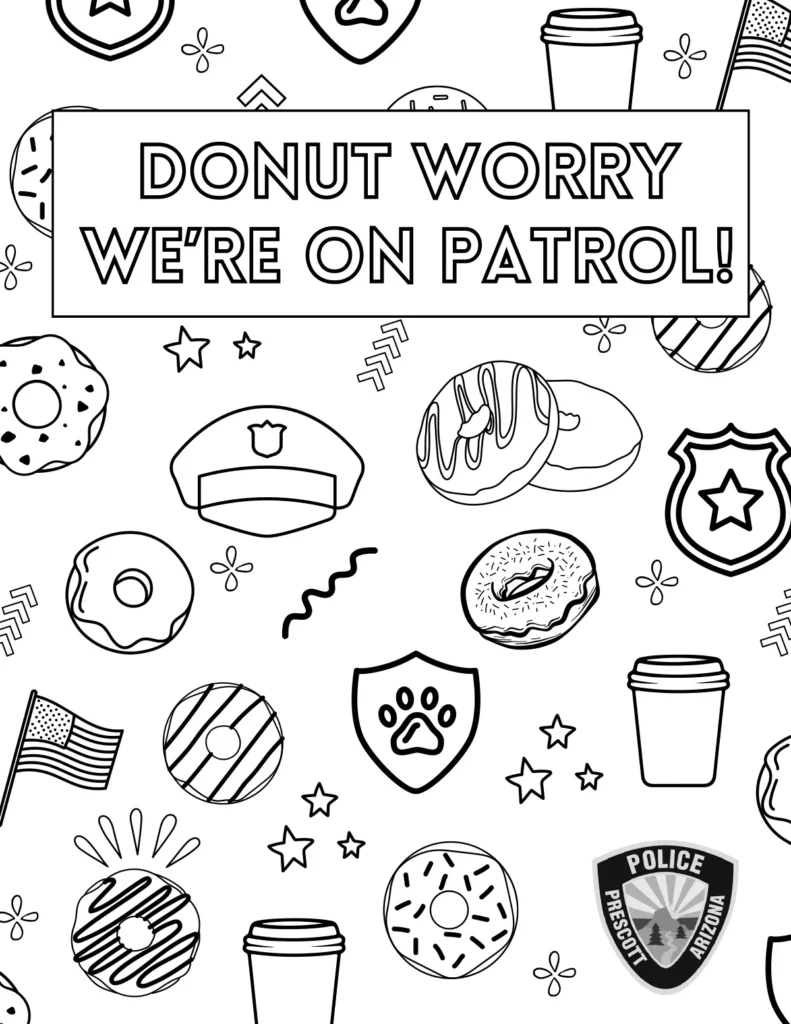 Donut worry coloring page