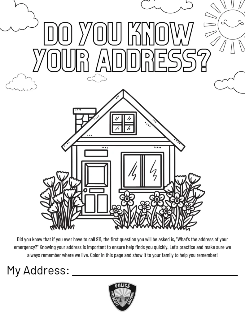 Do you know your address coloring page