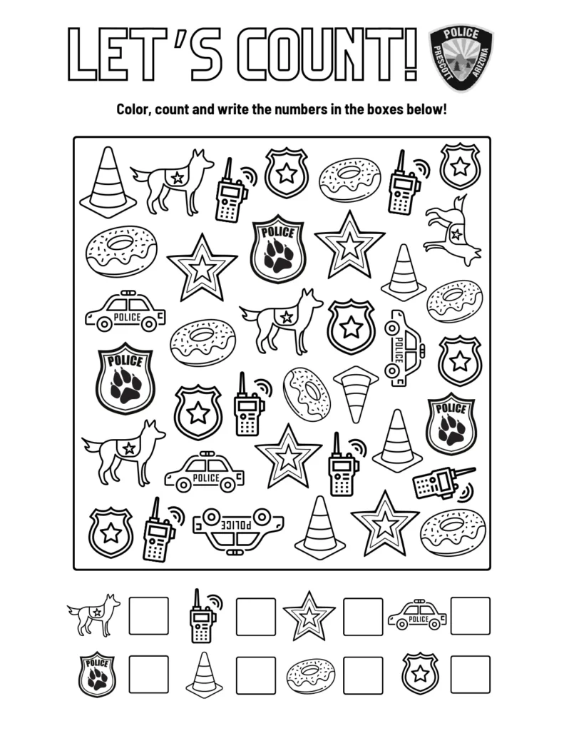 Coloring Page Let's Count